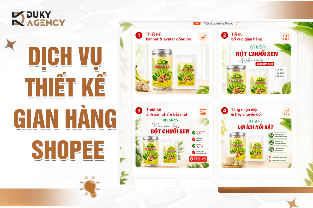 thiết kế gian hàng shopee, thiết kế bộ ảnh sản phẩm, branding sản phẩm, duky agency, thiết kế hình ảnh Shopee, thiết kế giao diện Shopee